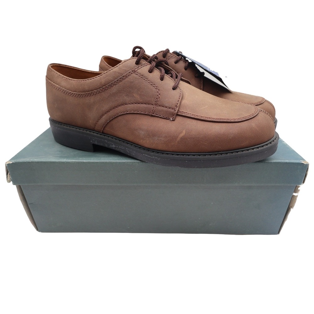 Nunn Bush Stratton Oxford Shoes Mens 9.5 M Brown Leather Moc Toe 83758-02